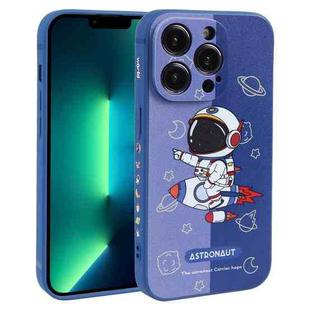 For iPhone 13 Pro Max Color Contrast Astronaut Pattern TPU Phone Case(Blue)