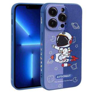 For iPhone 13 Pro Color Contrast Astronaut Pattern TPU Phone Case(Blue)