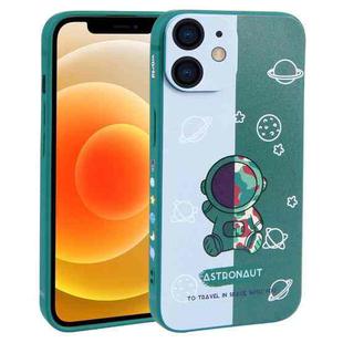 For iPhone 12 Color Contrast Astronaut Pattern TPU Phone Case(Green)