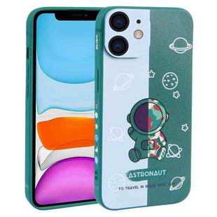 For iPhone 11 Color Contrast Astronaut Pattern TPU Phone Case(Green)