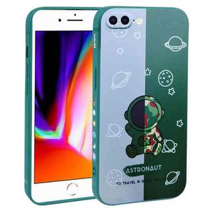 For iPhone 8 Plus / 7 Plus Color Contrast Astronaut Pattern TPU Phone Case(Green)