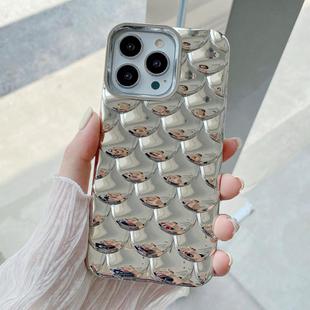 For iPhone 15 Pro 3D Scale Style TPU Phone Case(Silver)