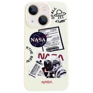 For iPhone 14 Plus Astronaut Pattern Glossy PC Phone Case(White)