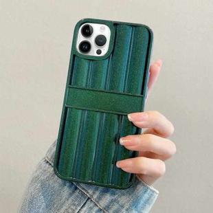 For iPhone 13 Pro Max Glitter Powder Door Frame TPU Phone Case(Green)