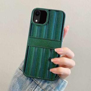 For iPhone XR Glitter Powder Door Frame TPU Phone Case(Green)