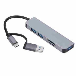 2302 5 in 1 USB+USB-C/Type-C to USB Multi-function Docking Station HUB Adapter