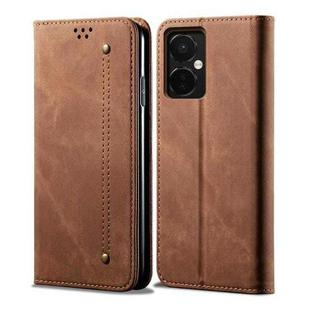 For OnePlus Nord CE 3 Denim Texture Flip Leather Phone Case(Brown)