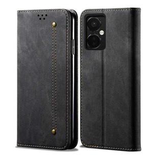 For OnePlus Nord CE 3 Denim Texture Flip Leather Phone Case(Black)