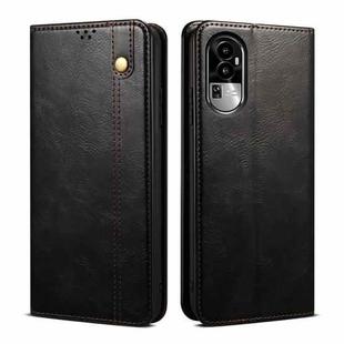 For OPPO Reno10 Pro Oil Wax Crazy Horse Texture Leather Phone Case(Black)