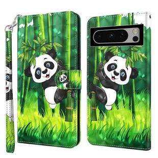 For Google Pixel 8 Pro 3D Painting Pattern Flip Leather Phone Case(Bamboo Panda)