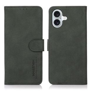 For iPhone 17 KHAZNEH Matte Texture Leather Phone Case(Green)