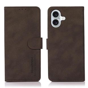 For iPhone 17 KHAZNEH Matte Texture Leather Phone Case(Brown)