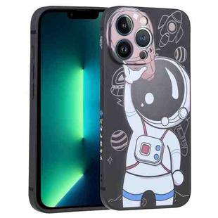 For iPhone 13 Pro Spaceman Binoculars Phone Case(Black and Brown)