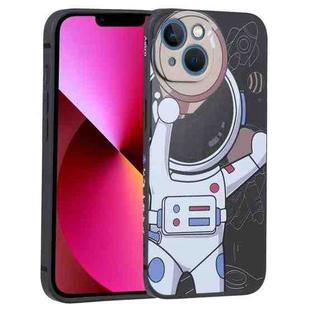 For iPhone 13 Spaceman Binoculars Phone Case(Black and Beige)