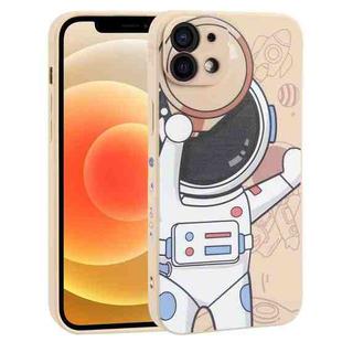 For iPhone 12 Spaceman Binoculars Phone Case(Beige)