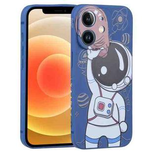For iPhone 12 Spaceman Binoculars Phone Case(Blue and Brown)