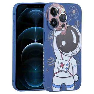 For iPhone 12 Pro Max Spaceman Binoculars Phone Case(Blue and Brown)