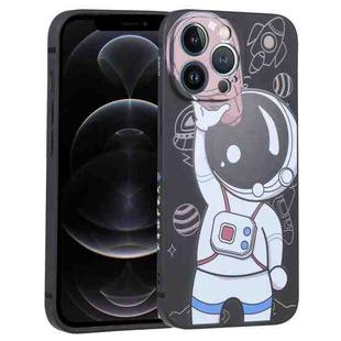 For iPhone 12 Pro Spaceman Binoculars Phone Case(Black and Brown)