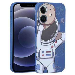 For iPhone 12 mini Spaceman Binoculars Phone Case(Blue and Beige)