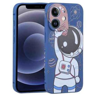 For iPhone 12 mini Spaceman Binoculars Phone Case(Blue and Brown)