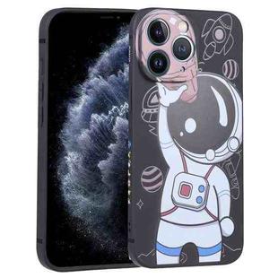 For iPhone 11 Pro Max Spaceman Binoculars Phone Case(Black and Brown)