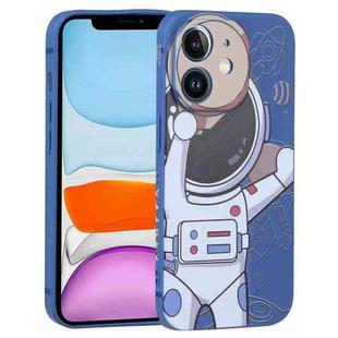 For iPhone 11 Spaceman Binoculars Phone Case(Blue and Beige)