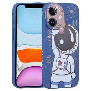 For iPhone 11 Spaceman Binoculars Phone Case(Blue and Brown)
