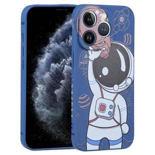 For iPhone 11 Pro Spaceman Binoculars Phone Case(Blue and Brown)