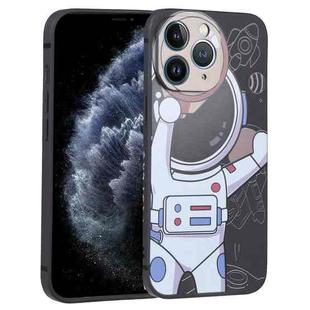 For iPhone 11 Pro Spaceman Binoculars Phone Case(Black and Beige)