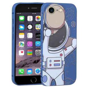 For iPhone SE 2022 / SE 2020 / 8 / 7 Spaceman Binoculars Phone Case(Blue and Beige)