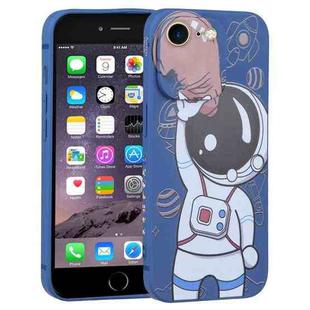 For iPhone SE 2022 / SE 2020 / 8 / 7 Spaceman Binoculars Phone Case(Blue and Brown)