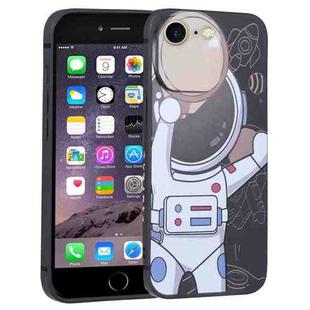 For iPhone SE 2022 / SE 2020 / 8 / 7 Spaceman Binoculars Phone Case(Black and Beige)