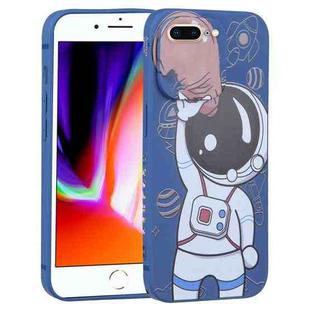 For iPhone 8 Plus / 7 Plus Spaceman Binoculars Phone Case(Blue and Brown)