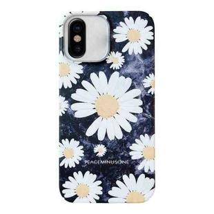 For iPhone XS / X Frosted Daisy Film Phone Case(White Flower)