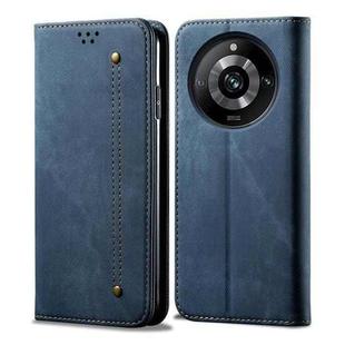 For Realme 11 Pro / 11 Pro+ Denim Texture Flip Leather Phone Case(Blue)