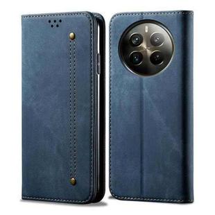 For Realme 12 Pro / 12 Pro+ Denim Texture Flip Leather Phone Case(Blue)