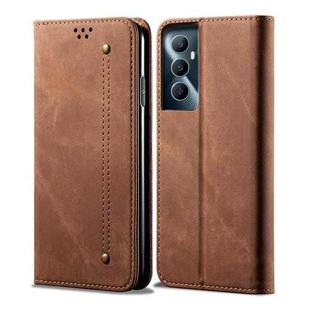 For Realme C65 4G Denim Texture Flip Leather Phone Case(Brown)