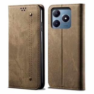 For Realme C63 / C61 Denim Texture Flip Leather Phone Case(Khaki)