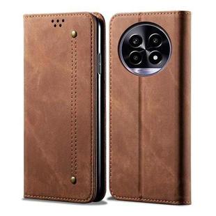 For Realme 13 Pro 5G Global Denim Texture Flip Leather Phone Case(Brown)