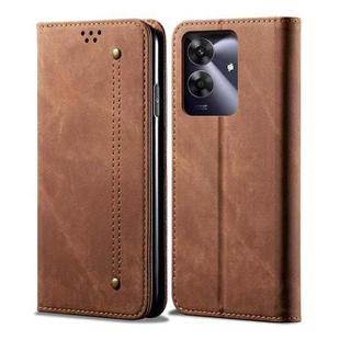 For Realme Note 60 4G / C61 4G Denim Texture Flip Leather Phone Case(Brown)