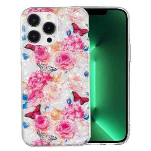 For iPhone 13 Pro Max IMD Shell Pattern TPU Phone Case(Butterfly Flower)