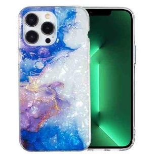 For iPhone 13 Pro IMD Shell Pattern TPU Phone Case(Sky Blue Purple Marble)