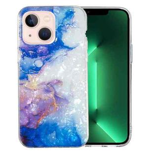 For iPhone 13 IMD Shell Pattern TPU Phone Case(Sky Blue Purple Marble)