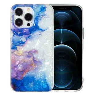 For iPhone 12 Pro Max IMD Shell Pattern TPU Phone Case(Sky Blue Purple Marble)