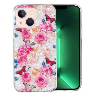 For iPhone 15 Plus IMD Shell Pattern TPU Phone Case(Butterfly Flower)