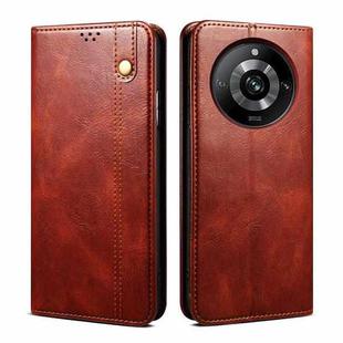 For Realme 11 Pro / 11 Pro+ Oil Wax Crazy Horse Texture Leather Phone Case(Brown)