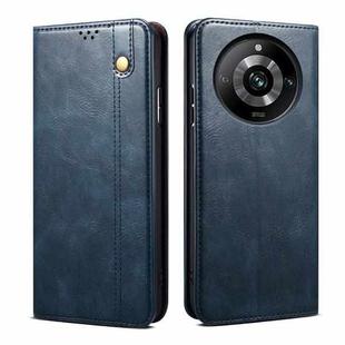 For Realme 11 Pro / 11 Pro+ Oil Wax Crazy Horse Texture Leather Phone Case(Blue)