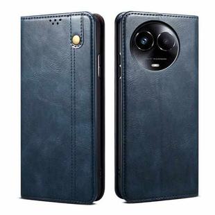 For Realme 11 5G Global / 11x Oil Wax Crazy Horse Texture Leather Phone Case(Blue)