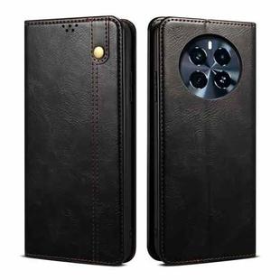 For Realme GT5 Pro Oil Wax Crazy Horse Texture Leather Phone Case(Black)