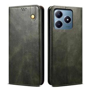 For Realme C63 / C61 Oil Wax Crazy Horse Texture Leather Phone Case(Green)